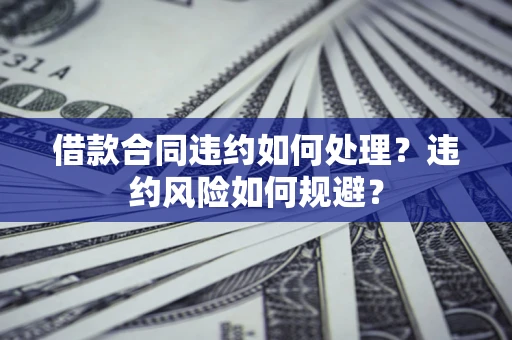 济南借款合同违约如何处理？违约风险如何规避？