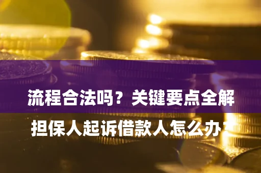 济南

担保人起诉借款人怎么办？流程合法吗？关键要点全解析
