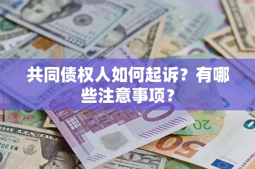 济南共同债权人如何起诉？有哪些注意事项？